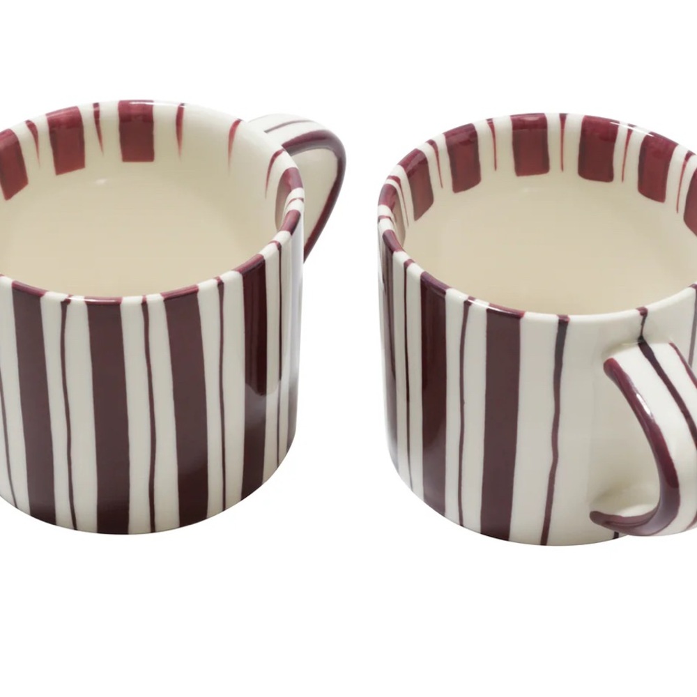 Moon and Noon set of 2 mugs in shade cherry lacquer